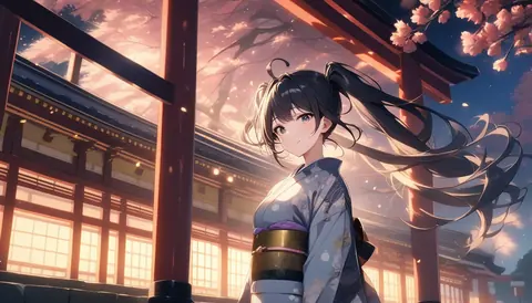 着物女性フラットイラスト AI Art Preview 148 thumbnail