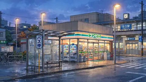 anime_evening_bus_stop_convenience_store thumbnail