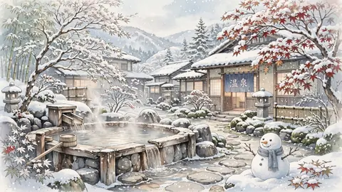 雪に包まれた山あいの温泉宿 thumbnail
