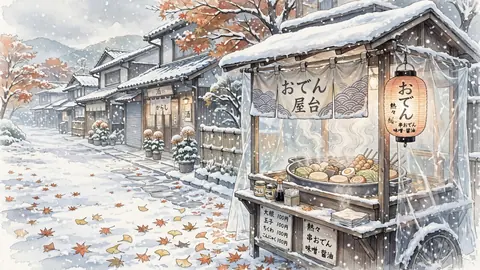 雪の屋台のおでん thumbnail