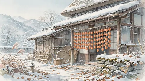 雪の干し柿のれん thumbnail
