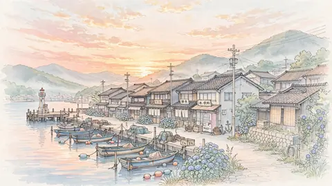 朝焼けの港町 thumbnail