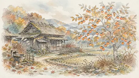 柿の実る里山 thumbnail