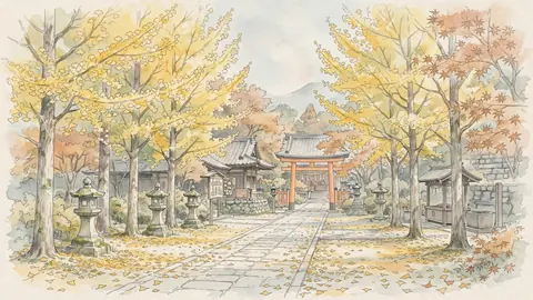 銀杏並木の神社 thumbnail