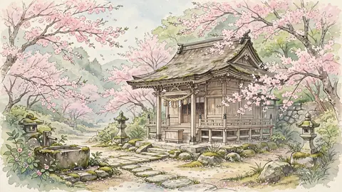 桜と神楽殿 thumbnail