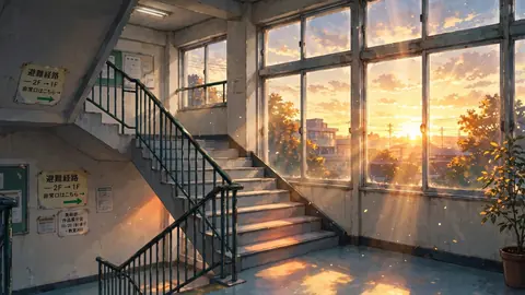 empty_school_staircase_sunset thumbnail
