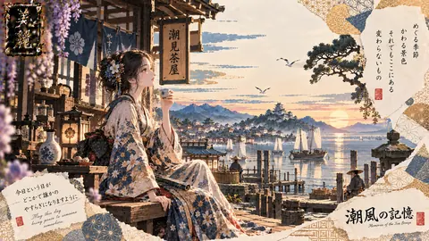潮風の記憶、夕暮れの茶屋 thumbnail