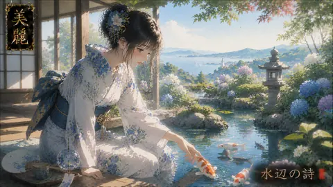 水辺の詩、夏の茶庭 thumbnail