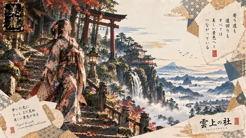 雲上の社へ続く美しい道 thumbnail