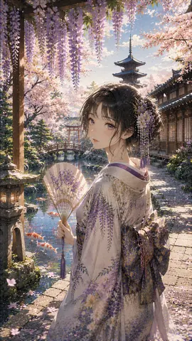 桜と藤に包まれた日本庭園の舞姫 thumbnail