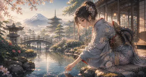 春暁の水庭 ― 富嶽にほどける桜 thumbnail