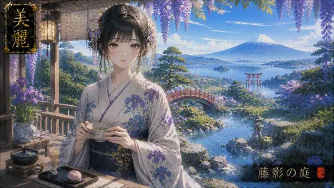 藤影の庭で味わう茶 thumbnail
