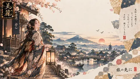 夕暮れの旅路と灯籠 thumbnail
