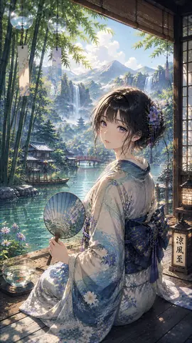 涼風至、滝を望む夏の縁側 thumbnail