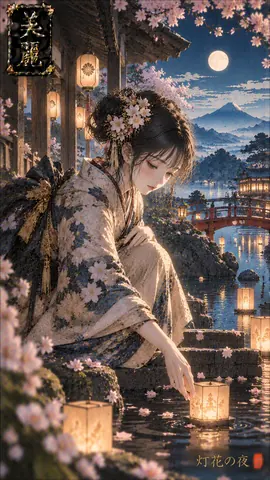 灯花の夜、月下の水辺 thumbnail