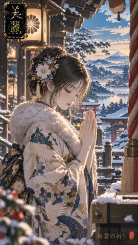 雪の神社で祈る麗人 thumbnail