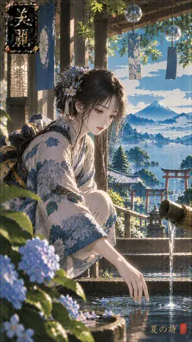 紫陽花と水盤の夏詩 thumbnail