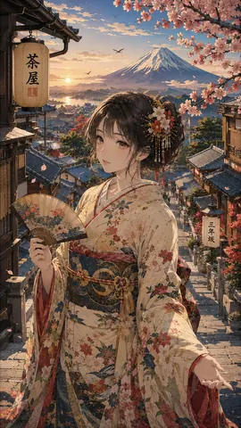 桜霞の三年坂 ― 富嶽夕映え thumbnail
