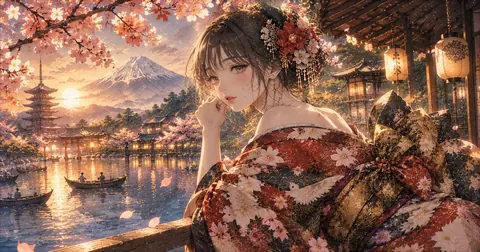 桜灯の水都 ― 富嶽夕景 thumbnail