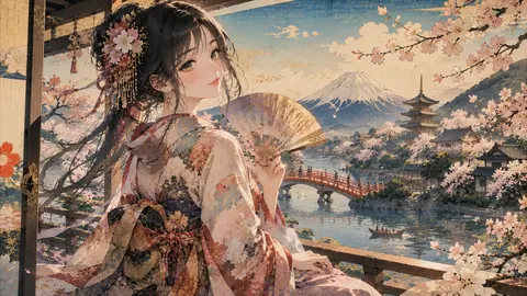 桜舞う富士見の雅な舞台 thumbnail