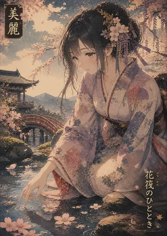 桜舞う水辺の美麗なひととき thumbnail