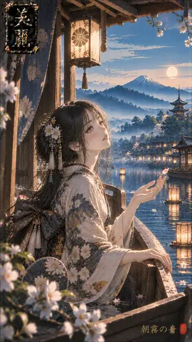 朝霧の舟と花灯籠 thumbnail