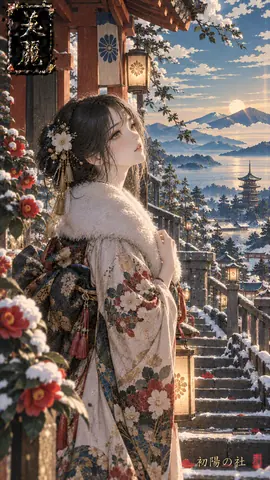 雪あかりの社と初陽 thumbnail