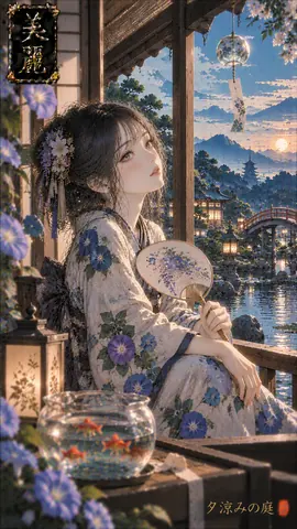 夕涼みの庭と美麗の少女 thumbnail