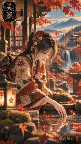 秋色の渓流と麗しき巫女 thumbnail