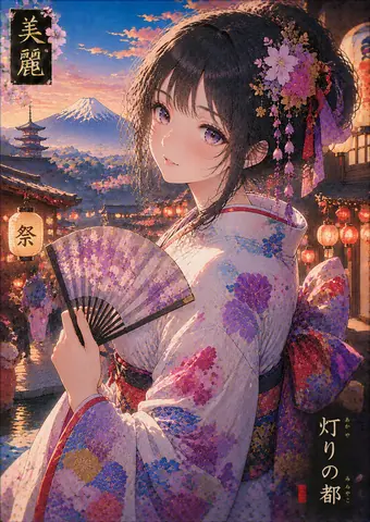 灯りに包まれた花祭りの舞妓 thumbnail