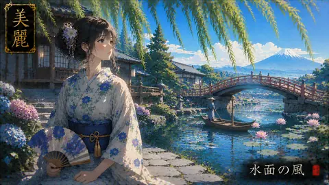 柳影に佇む美麗な水郷 thumbnail