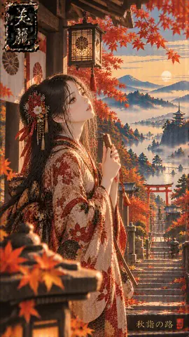 紅葉に佇む秋詣の巫女 thumbnail