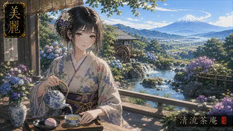 美麗な茶庵と富士を望む茶宴 thumbnail