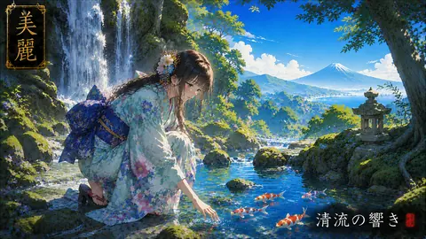 美麗なる清流と滝の少女 thumbnail