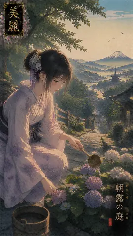 朝露の庭、花を潤す朝 thumbnail