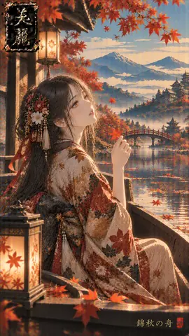 錦秋の舟、紅葉に浮かぶ夢想 thumbnail