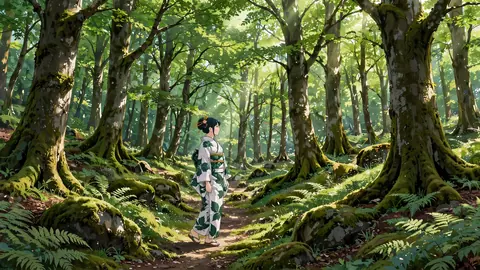 夏の白神山地、ブナの原生林 thumbnail