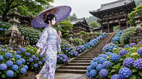夏の長谷寺・あじさい回廊 thumbnail