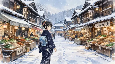 冬の飛騨高山・宮川朝市 thumbnail