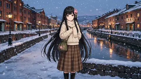 小樽運河・北海道 冬ガス灯 thumbnail