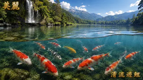 滝と錦鯉の清流美景 thumbnail