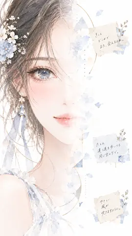 淡い水彩の少女と花言葉メモ thumbnail