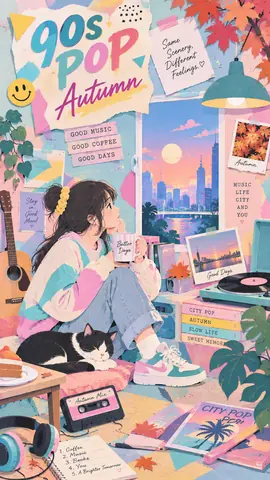 秋色シティポップの部屋と猫 thumbnail