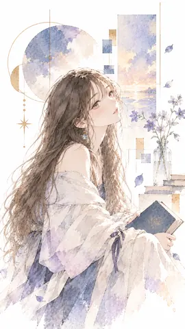 月と花に包まれた静かな読書の夕べ thumbnail