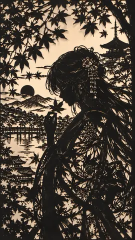 秋の切り絵、静寂の花嫁 thumbnail