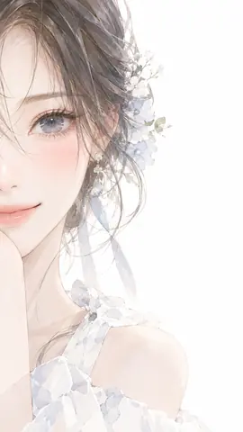 淡い花飾りの水彩少女プロフィール thumbnail