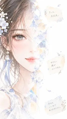 水彩に溶ける、やさしい花の少女 thumbnail