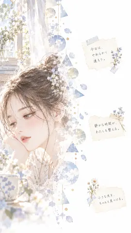 静かな朝、光と花のコラージュ thumbnail