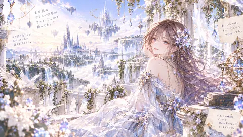 天空庭園のクリスタルドレスの少女 thumbnail