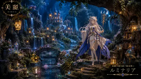 夜の魔法森と輝く秘法使い thumbnail